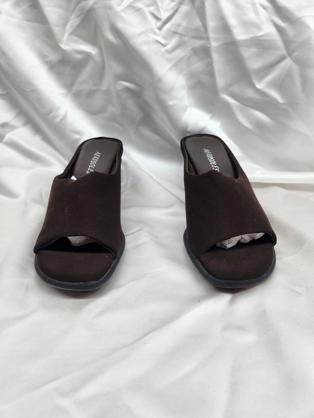 Aerosoles Women's Brown Open-Toe Slide Sandals